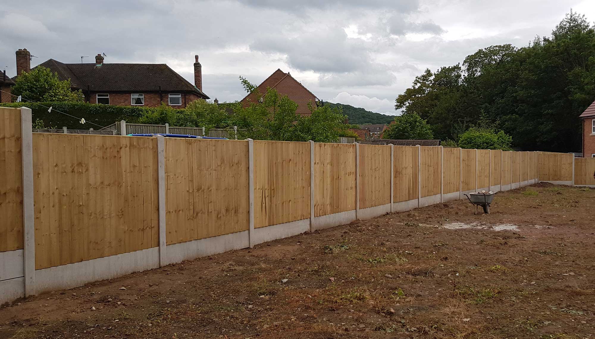 fencing with concrete pillars